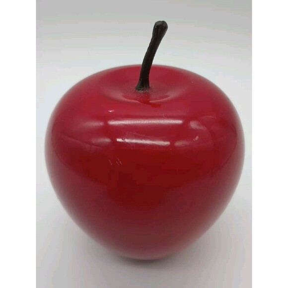 Red Apple Paperweight Marble Alabaster Stone unmarked, Teacher Appreciation - Picture 3 of 9